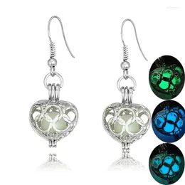 Dangle Earrings Seanlov Fashion Women's Shine Heart Charm Luminous Stone Glow In The Dark Green Blue Light Colour