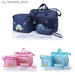 Diaper Bags 3 pieces/set of baby sleeping bags fashionable womens travel handbags baby care mummy maternity bags in 3 Colours Q240418