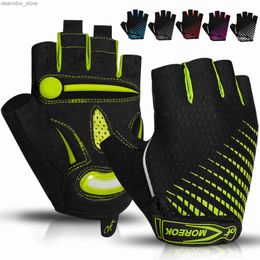 Cycling Caps Masks MOREOK Bike Gloves 5MM Liquid Gel Pad Bicycle Gloves Shockproof Mountain Bike Gloves DH Road Biking Cycling Gloves for Men Women L48