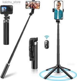 Selfie Monopods FGCLSY 2023 NEW Mini Selfie Stick Tripod with Remote Upgrade Quadripod Design 40 Extendable Rechargeable Bluetooth Control Y240418