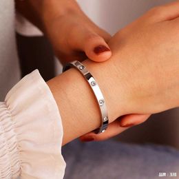 Brand designer Carter Fashion Couple Ten Diamond Stainless Steel Bracelet Trend Full Sky Star Titanium Jewellery Female With logo PAP2