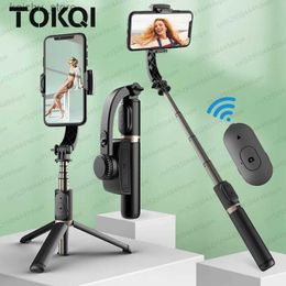 Selfie Monopods Q08 Handheld Gimbal Stabilizer Portable Selfie Stick with Bluetooth Remote for Samsung Smartphone iPhone Y240418