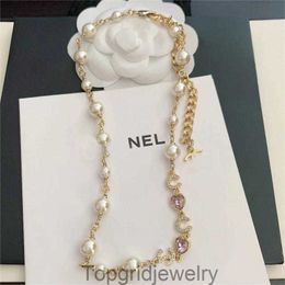 18k Gold Luxury C Lettere Neitirmoon Collana Designer Gioielli per donne hanno girocollo a catena di moissanite perle di perle di perle da perle