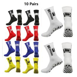 10 Pairs Mens Womens Non-slip Silicone Bottom Soccer Socks Cushioned Breathable For Football Tennis Basketball Grip Socks 240416