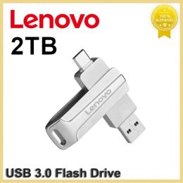 Cards Lenovo 2TB USB Flash Drives 128GB Metal Real Capacity Memory Stick High Speed USB 3.0 Flash Memory Black Gift Storage U Disk