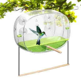 Other Bird Supplies Clear Feeder ClearWindowsill Birdfeeders With Suction Cups High Capacity Oval Window Mount For Outside Balcony