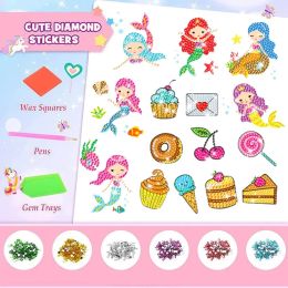 15 Patterns DIY Shiny Diamond Painting Stickers Kits Paste Wherever You What Perfect Handmade Decor Gift for Kids Girls