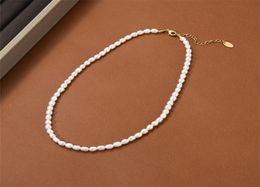 Natural Freshwater Pearl Rice Bead Necklace French Retro Versatile Stackable Baroque Clavicle Chain Fashion Jewellery Gift1948246