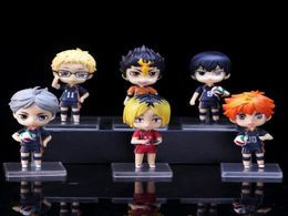 6pcsset Haikyuu Cute PVC Anime Figure Toys Hinata Shoyo Tobio Kenma Tooru Yuu Kei Model Nekoma Action Figma Sport Doll Juguetes Q6450343