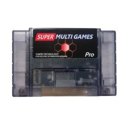 Speakers Premium DIY Multi Card Cartridge 900 in 1 Clear Black Shell for SNES 16 Bit USA NTSC Version Video Game Console
