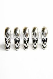 50pcs Metal Skull Beads For Paracord Bracelets Lanyards Metal Skull For Paracord Bracelet Knife LanyardsSilver Plated7528319