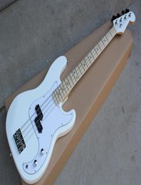 Custom New 4 strings White Body Maple Fingerboard Electric P Bass Guitar with Chrome hardwareWhite pickguardoffer customize7368484