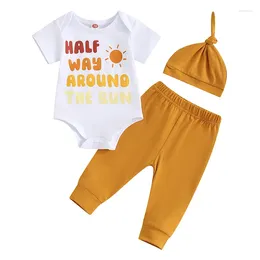 Clothing Sets Baby Boy Half Birthday Outfit Way Around The Sun Romper Pants Hat 3Pcs Set Cake Smash