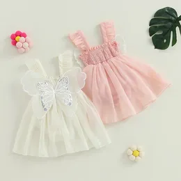Girl Dresses Baby Girls Romper Dress Sleeve Butterfly Tulle Bodysuit Summer Clothes For 0-24 Months