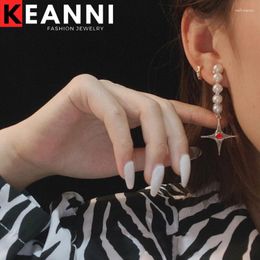 Dangle Earrings Cross Star Drop For Girls Simple Pearl Stud Gothic Piercing Jewellery Cosplay Party Women