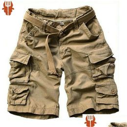 Men'S Shorts Mens Summer Mti-Pocket Camouflage Casual Loose Camo Knee-Length Cargo With Belt S-3Xl 230531 Drop Delivery Apparel Cloth Dhufs
