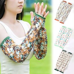 Knee Pads Flower Printing Sunscreen Sleeve Summer Cooling Long Sun Protection Arm Sleeves Women Outdoor Sport UV Gloves