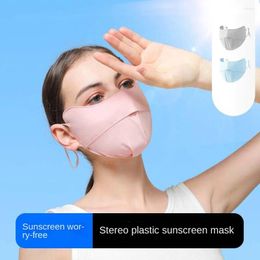 Scarves Anti UV Silk Mask Thin Solid Color Face Sunscreen Scarf Protection Gini Summer