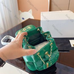 2024 New Arrivals Luxury Fashion Backpack Sheepskin Oil Wax Mini Shoulder Bag Large Capacity Designer Bag Metal Chain Girl Handbag Water Bucket Classic School Bag 10
