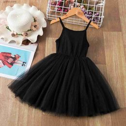 Girl's Dresses 2024 New Baby Girls Summer Casual Dress Kids Sleeveless Casual Tulle Tutu Dresses Fashion Children School Clothes Vestidos 3-8 Y
