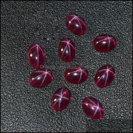 Loose Diamonds Good Quality Wholesle Large Stock 6X8Mm-13X18Mm 6 Sizes Lab Created Stone Star Sapphire Ruby Loose For Jewellery Making 5 Otklf