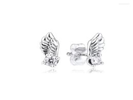 Stud Earrings Sparkling Angel Wing 100 925 SterlingSilverJewelry8816196