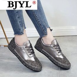 Fitness Shoes 2024 Women's Vulcanize Crystal Woman Casual Women Sneakers For Ladies Flat Shoesr Rhinestones Zapatillas Mujer