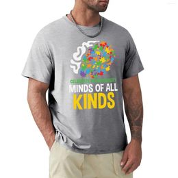 Men's Polos Celebrate Neurodiversity Minds Of All Kinds T-Shirt Plus Size Tops Customs Plain Black T Shirts Men