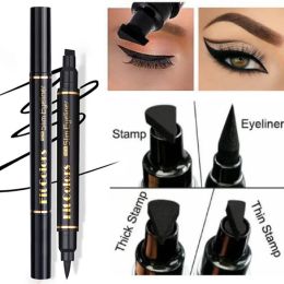 Eyeliner Big Seal Stamp Liquid Eyeliner Pen Doubleended Eyeliner Black Eye Liners Pencil With Eyeliner Cosmetic Waterproof Fast Dry 1pc