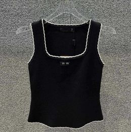 Miu Tank Womens Clothes T Shirt Designer Women Miu Fashion Sexy Halter Tops Party Crop Top Embroidered Tank Top Spring Summer Backless Rhinestone Sex Shirt 786