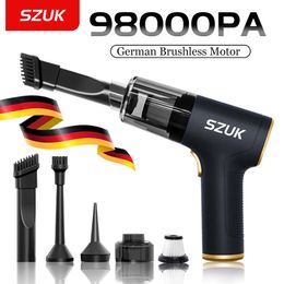 SZUK 98000PA Car Vacuum Cleaner Wireless Mini Powerful Cleaning Machine Handheld for Portable Blow Computer Home Appliance 240407