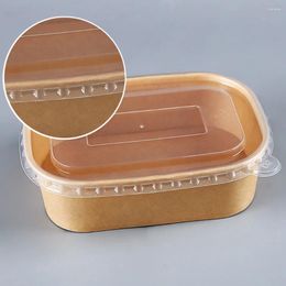 Bowls 20 Pcs Disposable Lunch Box Containers Storage Boxes Light Go Takeaway Out Kraft Paper With Lid