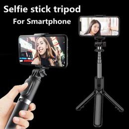 Selfie Monopods FANGTUOSI NEW Portable Bluetooth Wireless Selfie Stick Tripod With Bluetooth shutter For Huawei iPhone Smartphone Y240418