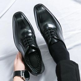 Dress Shoes Gentleman Point-toe British Style Business Leather Office Formal Men's Casual Black Plus Size 38-46