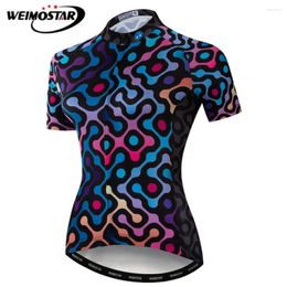 Racing Jackets Weimostar Summer Women Cycling Jersey 2024 Pro Team Short Sleeve Mountain Bike Clothing Sports MTB Bicycle Shirt