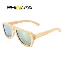 Sunglasses SHINU Polarised Bamboo Wooden 2024 Men Women Fishing Eyewear Cycling Handmade Uv400 Protection