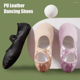 Dance Shoes PU Leather Children's Soft Soled Ballet Waterproof Breathable Training Performance Test Equipment