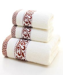 GIANTEX 3Pieces Floral Pattern Cotton Towel Set Bathroom Super Absorbent Bath Towel Face Towels4668671