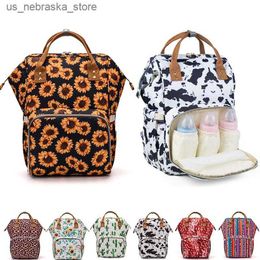 Diaper Bags Lequeen Nappy backpack mummy large capacity bag mother baby backpack designer baby care travel diaper bag Q240418