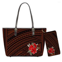 Bag Flower Pattern Handbag And Purse Set Customised Totes Wallets Women 2024 Femme Large Leather Clutch Free Drop Wholesale
