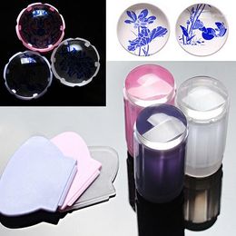 Nail Art Templates Wholesale- Clear Jelly Stamper Stamp Scraper Set Polish Stamping Manicure Tools