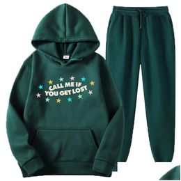 Men'S Tracksuits Mens Call Me If You Get Lost Awesome Men Set Casual Autumn Fleece Hoodies Pants Twopiece Tracksuit Trendy Sportswear Dhafm