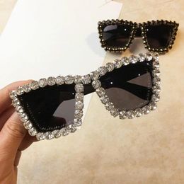 Sunglasses Frames Glasses For Vacation Tourism Sun Protection Handmade Flower Diamonds Couples Street Pography Beach Accessories
