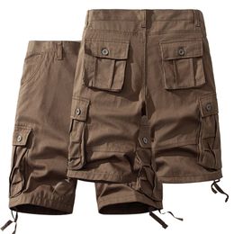 Mens Cotton Shorts Cargo Knee Pants Tactical Casual Sports Shorts Man Hiking Fishing Y2K Clothes 240412