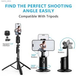 Selfie Monopods 360 Rotation Intelligent Auto Face Tracking Phone Holder Stand Smart Object Follow Mount for Cell Phone Live Streaming Vlog Y240418