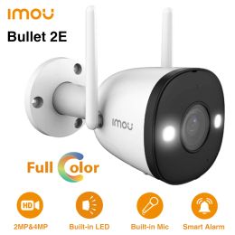 System IMOU Bullet 2E 4MP 2MP Full Colour IP Camera Built In LED Light Microphone HD Night Vision Human Detection Outdoor Smart Security