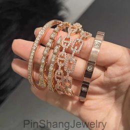 Designer H Home Bracelet Pig Nose Full of Stars Diamonds Spirit Snake Copper Alloy Net Red Female Micro Inlay Craft High end Light Luxury