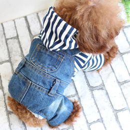 Dog Apparel Fashion Denim Jumpsuit Puppy Jeans Jacket Winter Suspenders Things For Dogs Clothes Small Jumpsuits Supplies