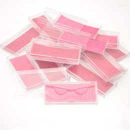 False Eyelashes Wholesale Lash Case Eyelash Packaging Box Boxes Acrylic Sliding Plastic With Clear Tray Holder Glitter Paper