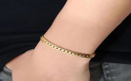 Cuban Chain Gold Bracelet for Men Women Lovers Punk Hip Hop Stainless Steel High Quality Fashion Curb Bangle Statement Jewelry6403740